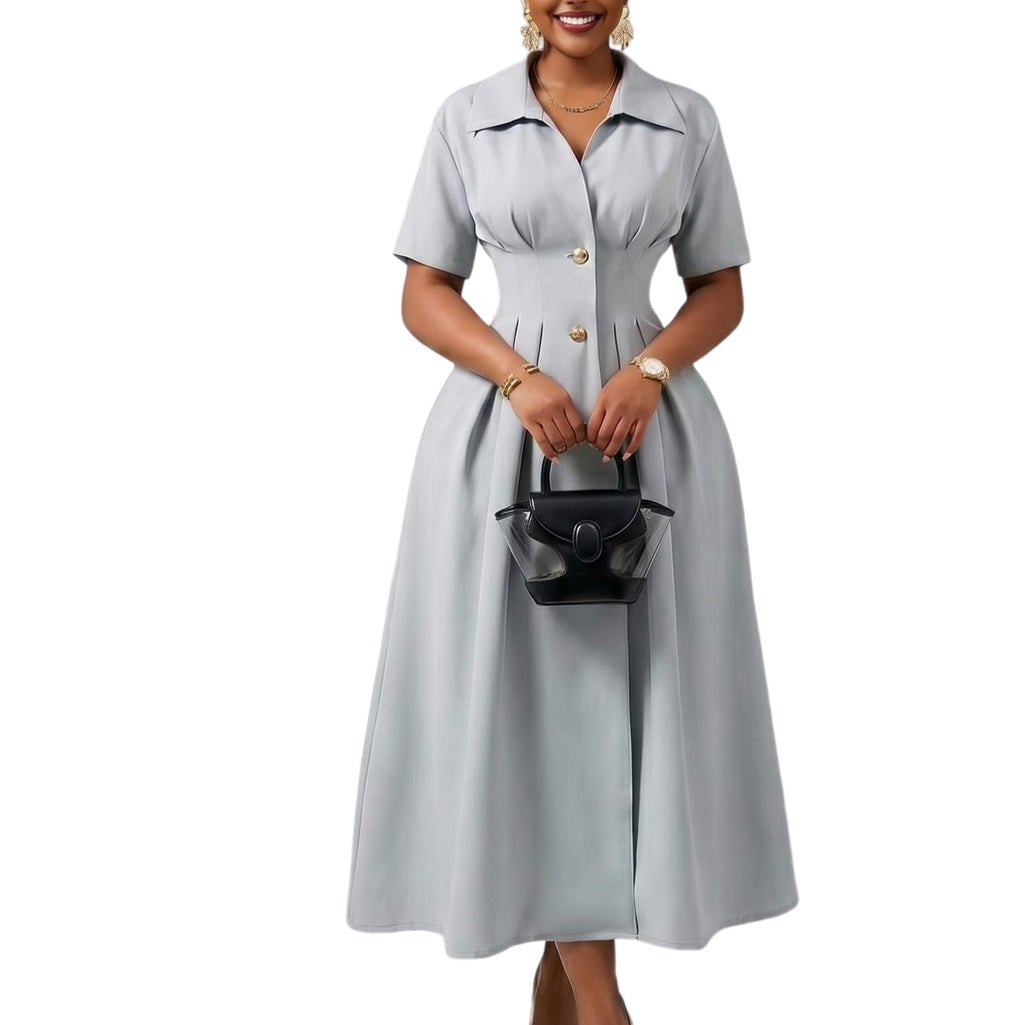 Elegantes A-Linien Kleid mit Reverskragen