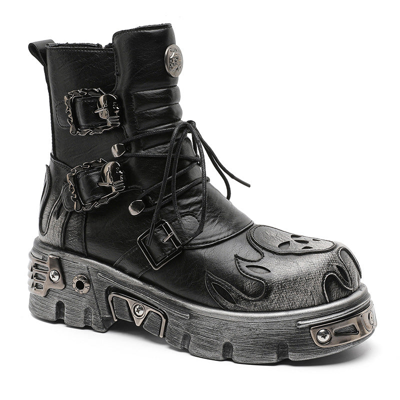 Retro-Punk-Schuhe mit Metall-Details