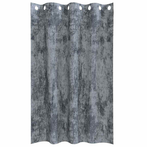 2er Set Silber Velours Vorhänge