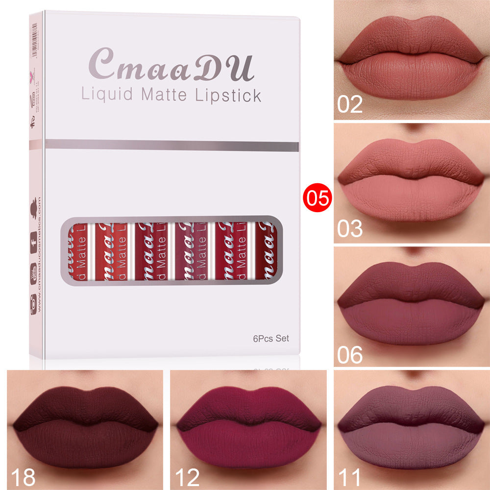 Liquid-Matte-Lippenstift · 6er-Set langanhaltend