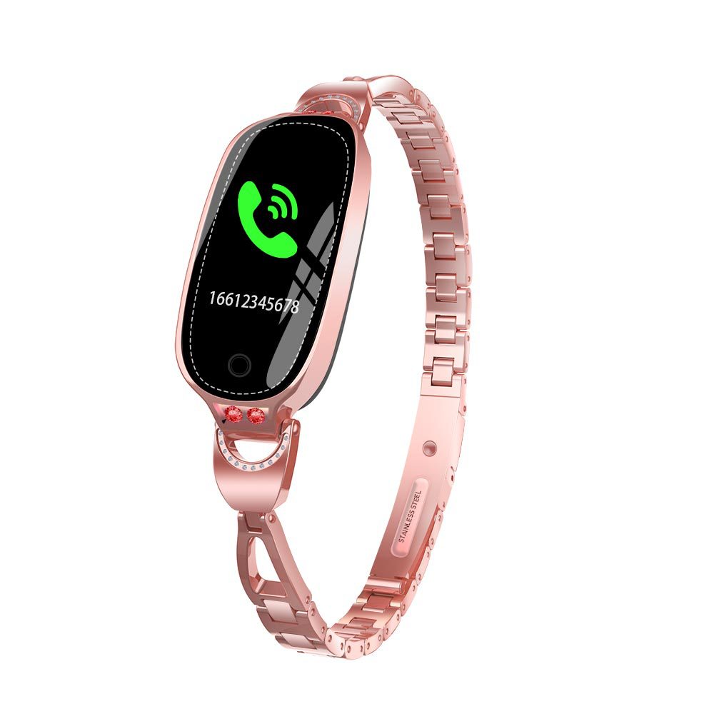 F18 Smartwatch mit Metallarmband für Damen