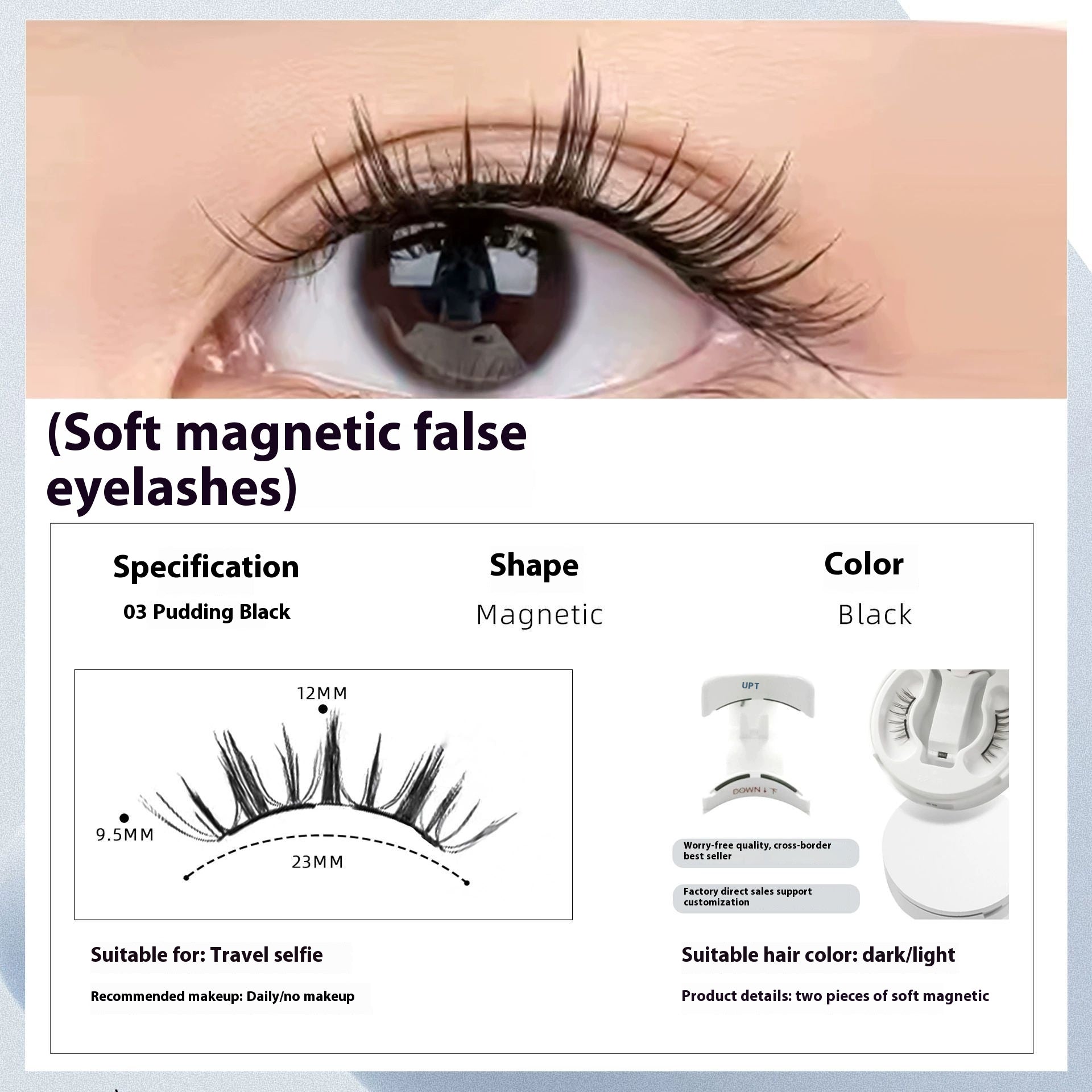 Natürliche magnetische Wimpern langlebig