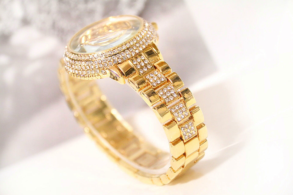 Quarz-Uhr mit Glitzerperlen – Bild 3 | LuxeStyle