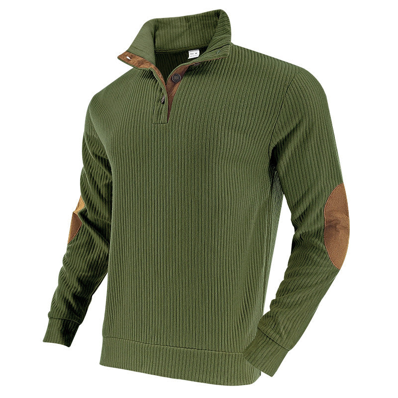 Jacquard Rippstrick Stehkragen Langarmshirt Herren – Bild 5 | LuxeStyle