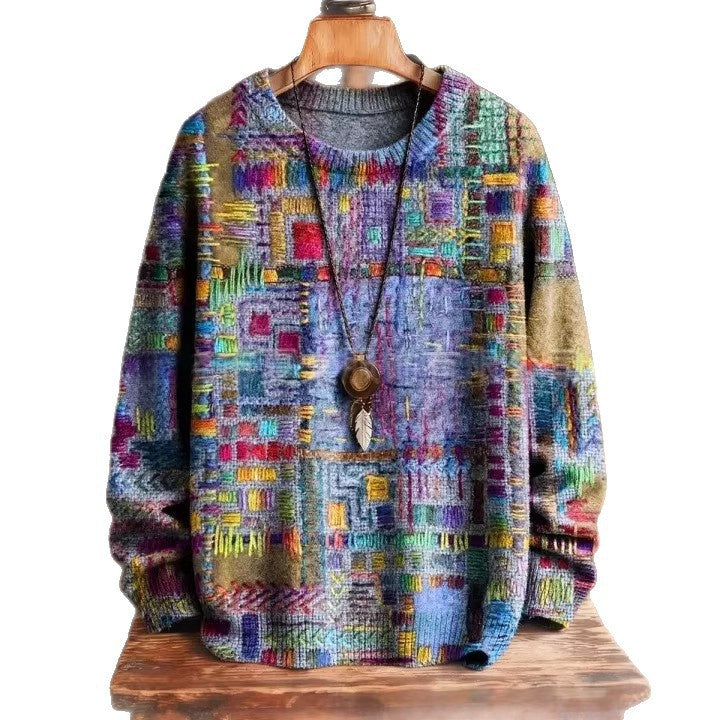 Retro Western Strick-Pullover für Herren