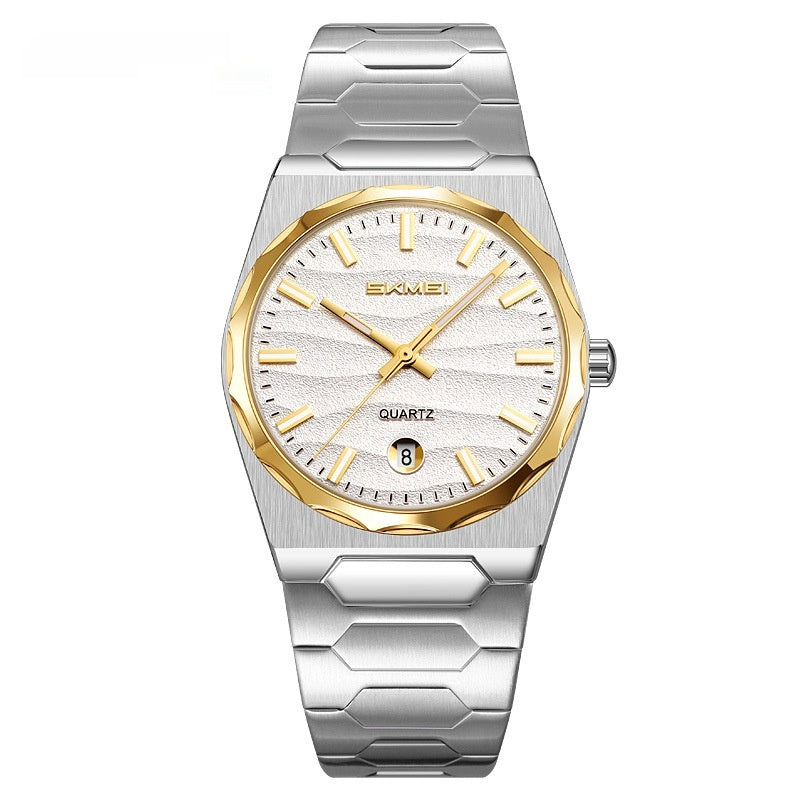 Herrenuhr mit Edelstahlband und Kalenderfunktion