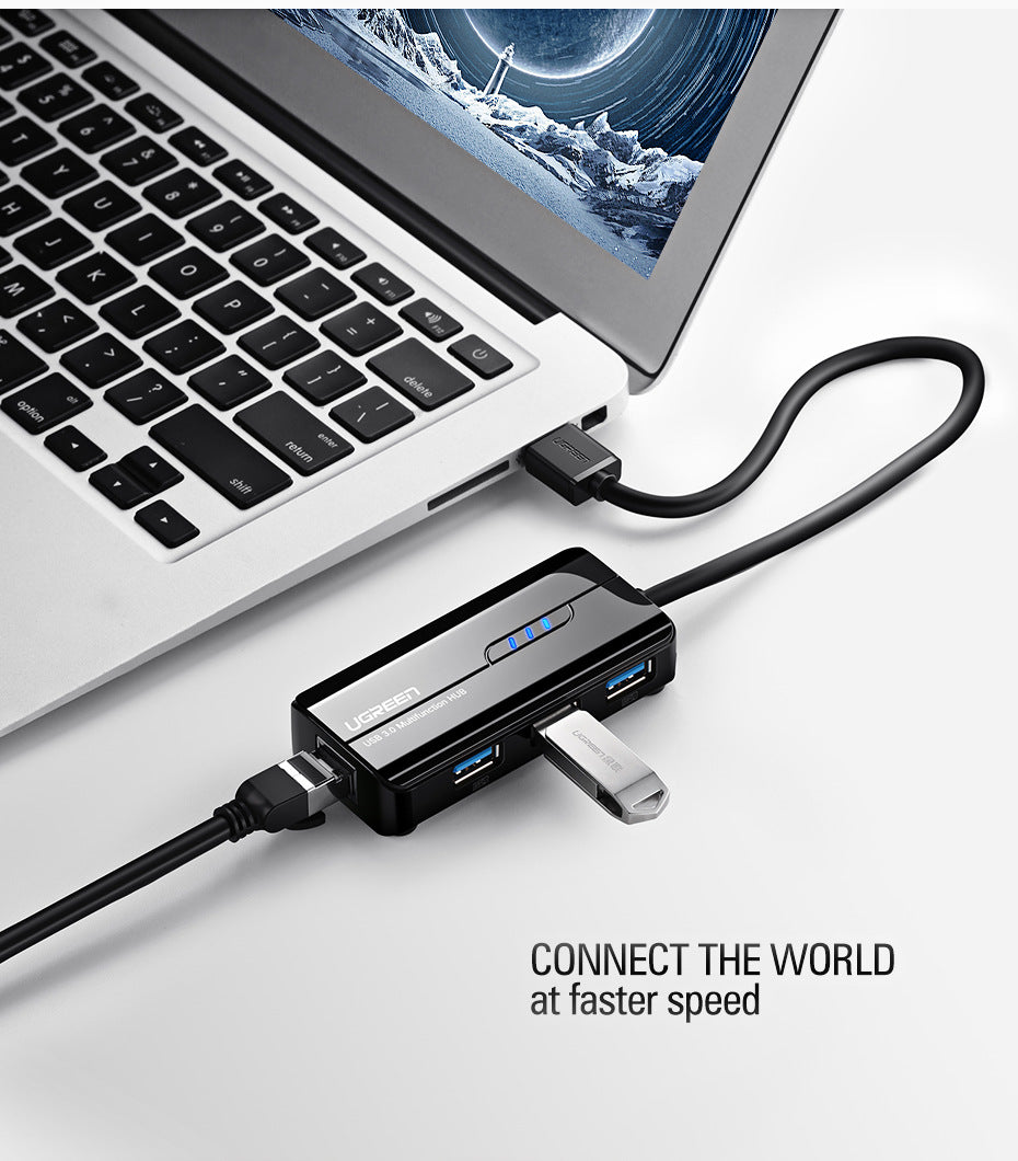 USB-Ethernet-Adapter mit 3-Port-USB-Hub – Bild 3 | LuxeStyle