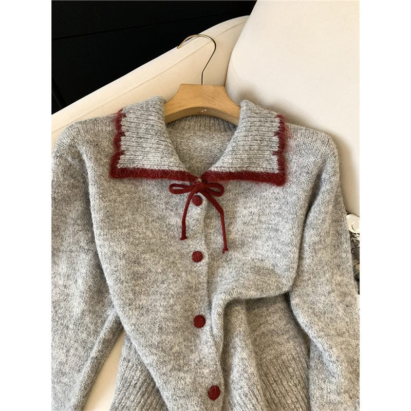 Farbblock-Strickcardigan