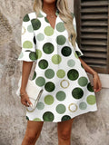 Polka-Print Midikleid in Grün – Bild 8 | LuxeStyle