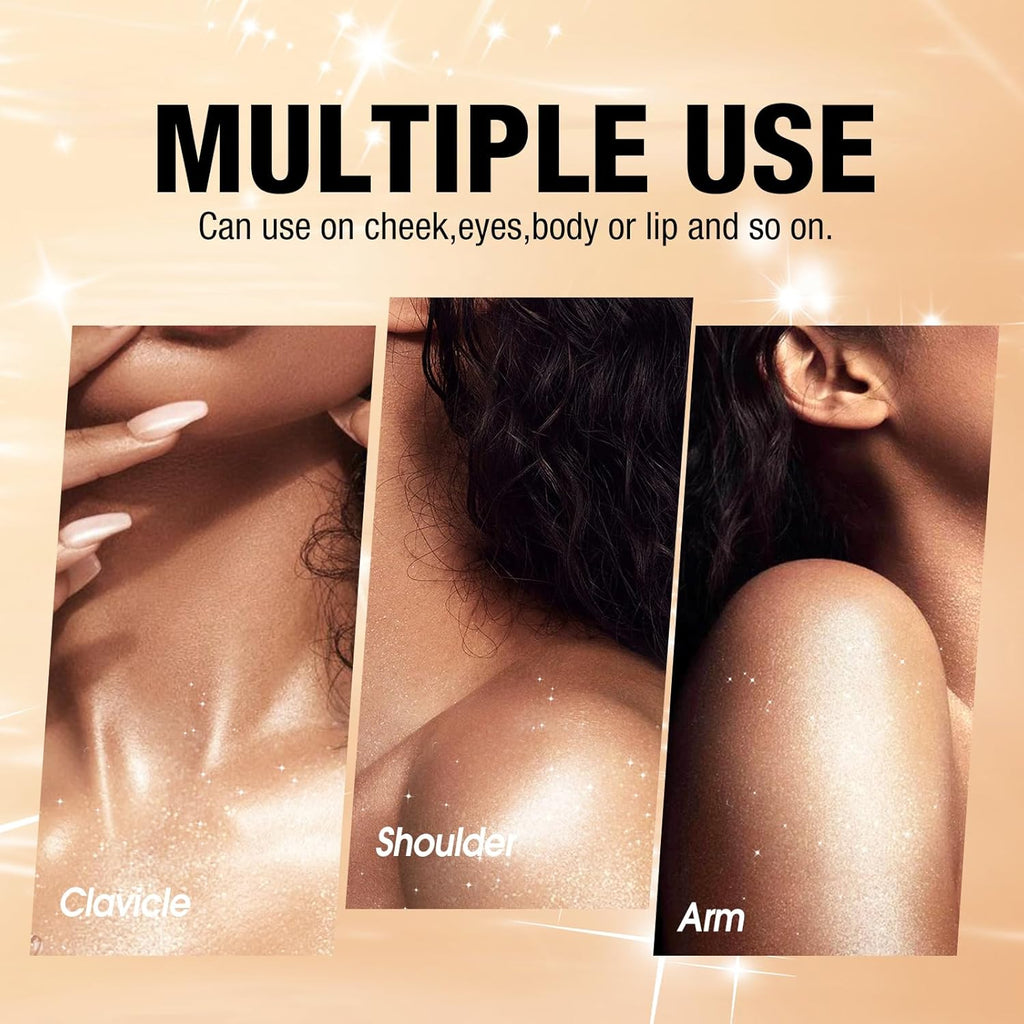 Glitzerndes Highlight Puder für Gesicht & Körper