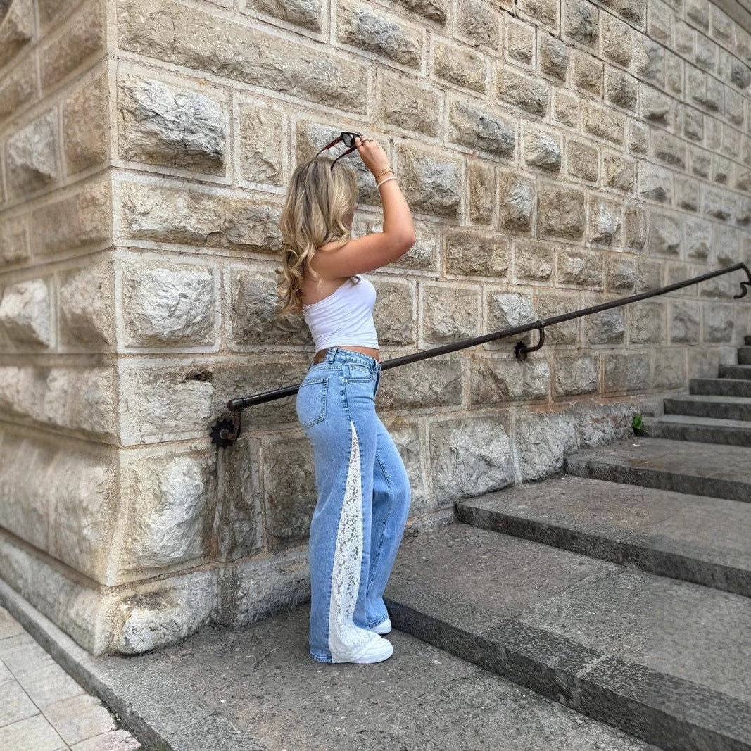Stretch-Jeans mit Spitze und geradem Bein – Bild 4 | LuxeStyle