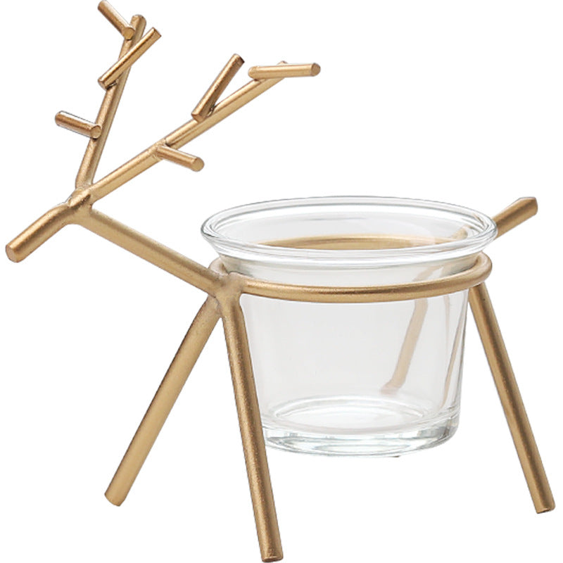 Kerzenhalter aus Schmiedeeisen mit Glas – Bild 4 | LuxeStyle