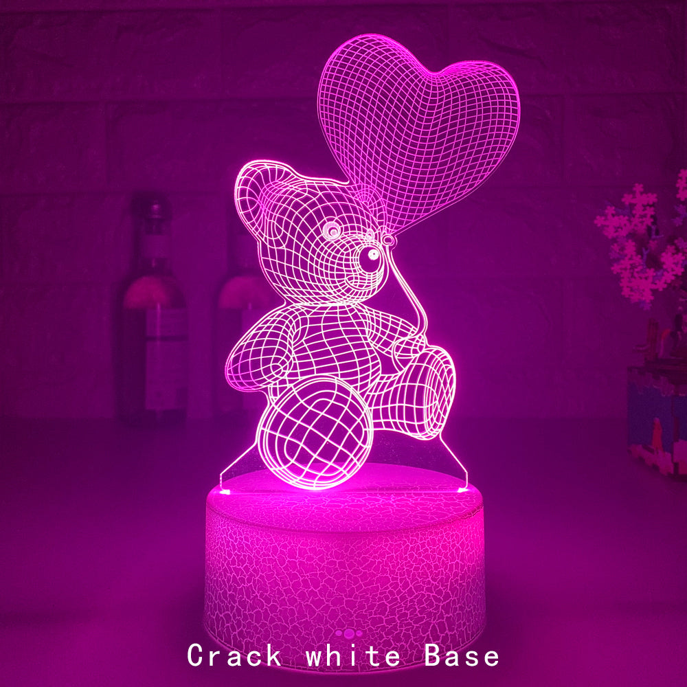 3D-Teddy-Nachtlampe mit Farbwechsel