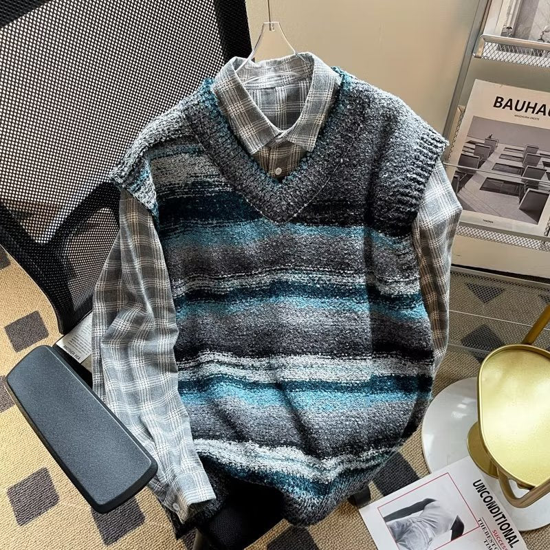 Herren-Striped-Weste