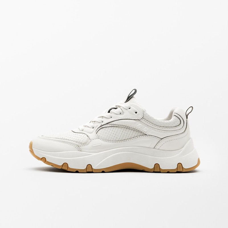 Damen Sneaker aus Rindsleder mit dicker Sohle