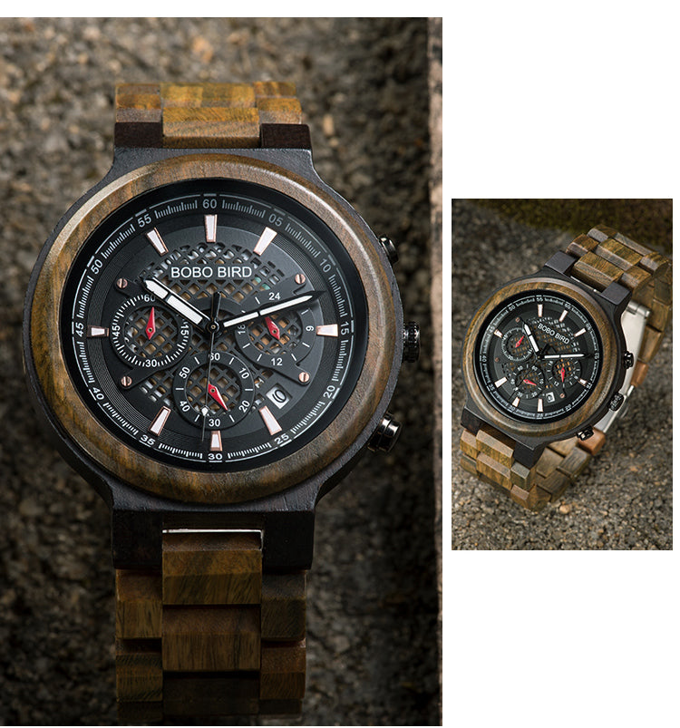 BOBO BIRD Multifunktionale Sandelholz-Uhr | LuxeStyle