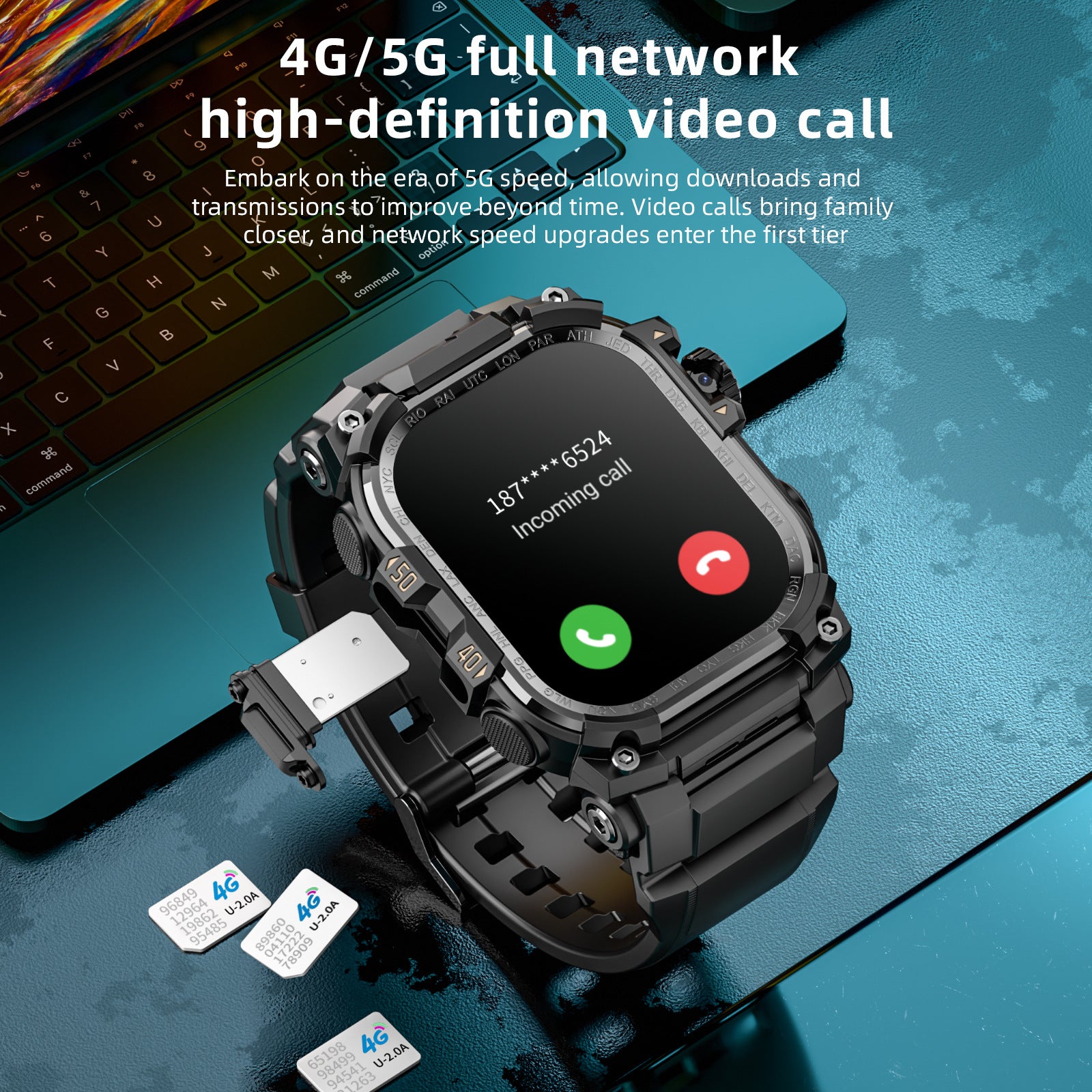 APPLLP 7 MAX Smartwatch mit ausziehbarer Kamera