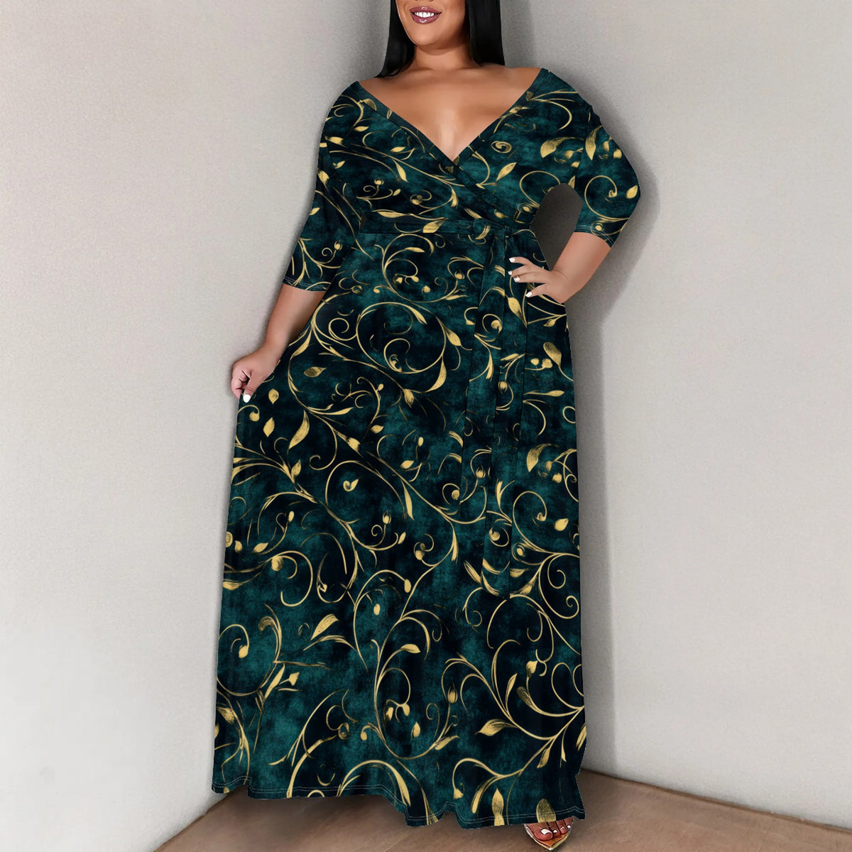 Elegantes Midi-Kleid mit Blumenprint – Bild 8 | LuxeStyle