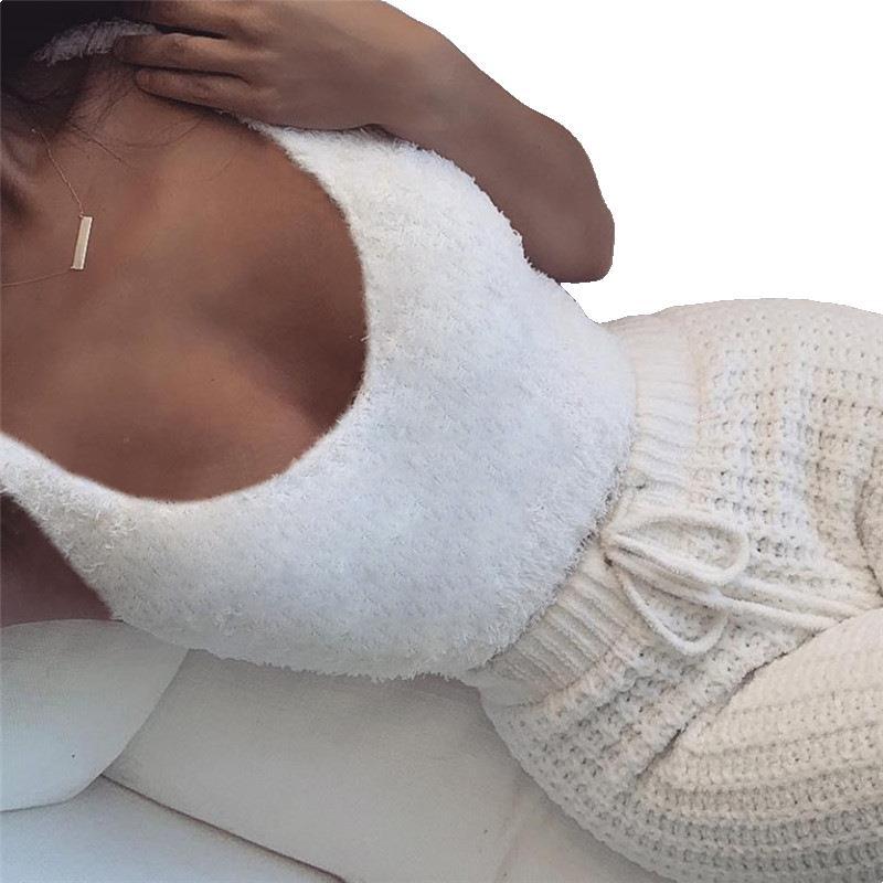 3er-Set Damen-Pyjama mit Langarm-Crop-Top und Bindebund-Shorts