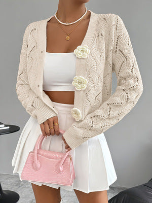 Eleganter Strick-Cardigan mit Lochmuster
