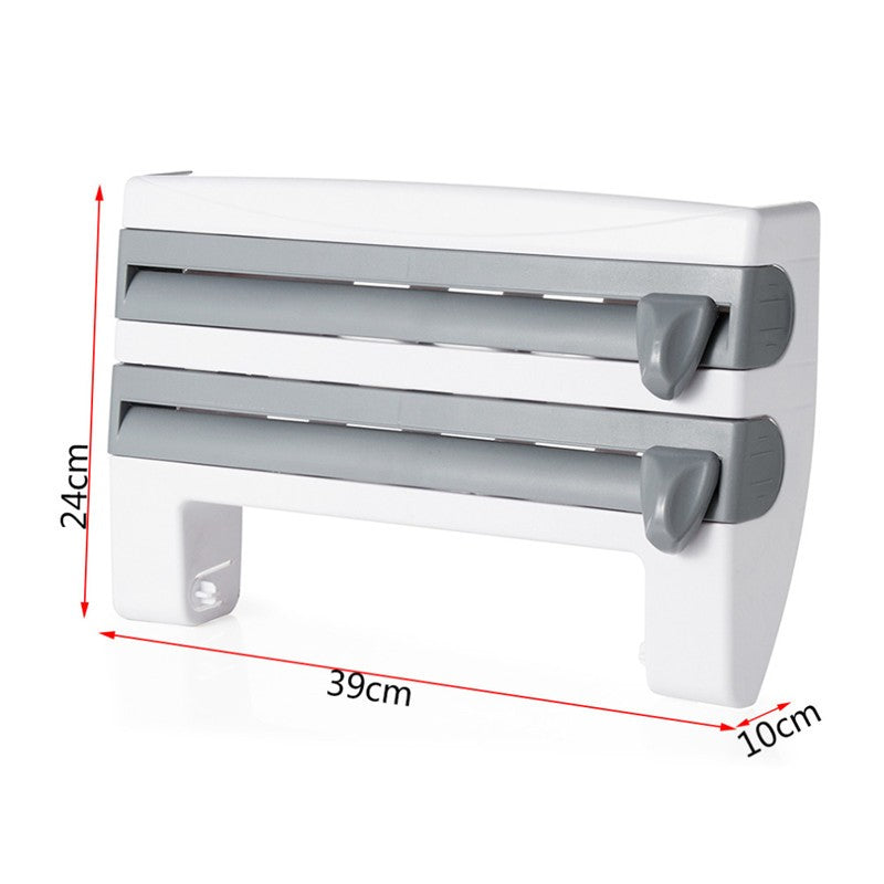 4-in-1 Küchenrollenhalter mit Folienabroller