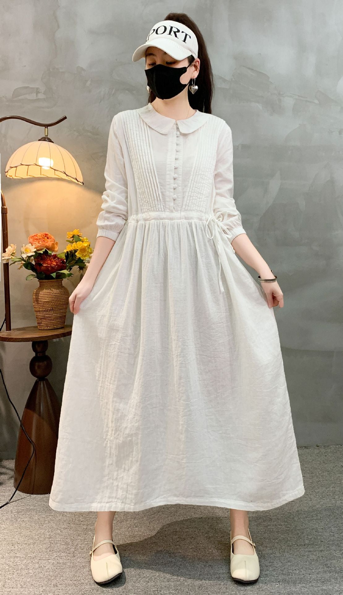 Retro-Kleid mit Langarm