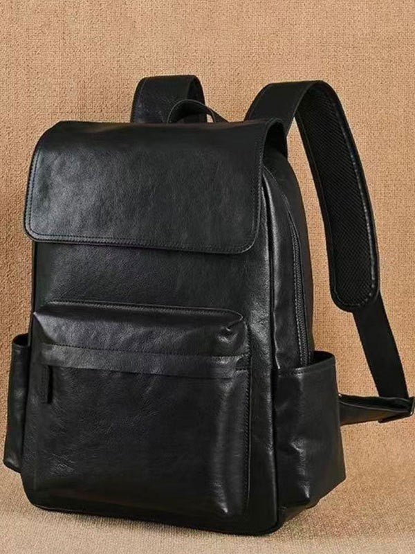 Leder-Rucksack mit mehreren Taschen