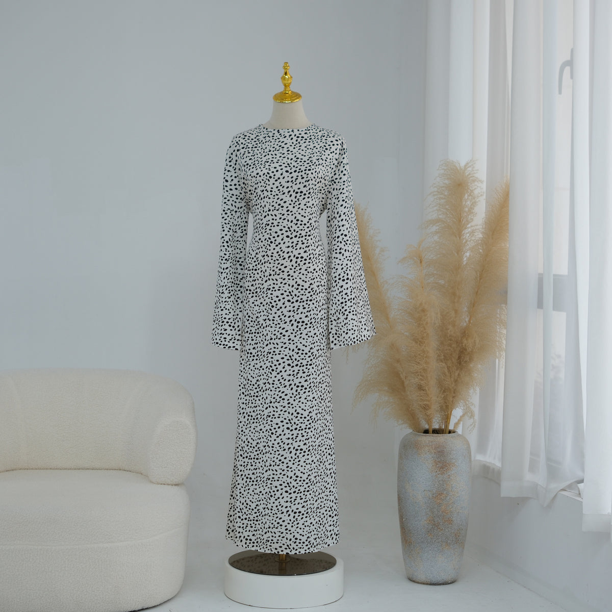 Bedrucktes Langarm-Kleid in grossen Grössen – Bild 3 | LuxeStyle