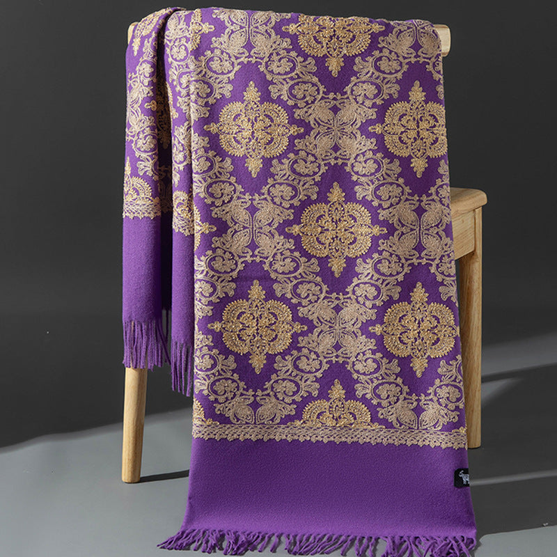 Schal mit Kronen-Stickerei – Bild 2 | LuxeStyle