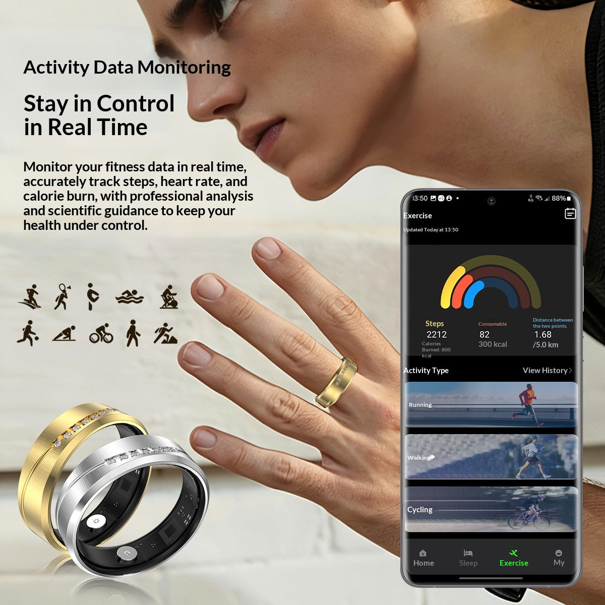 Smart-Ring mit Herzfrequenz & Blutsauerstoff – Bild 4 | LuxeStyle