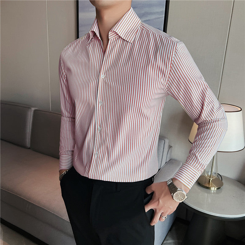 Herren Langarmhemd mit Streifenmuster – Bild 8 | LuxeStyle