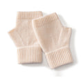 Kaschmir-Handschuhe mit halben Fingern und Blumenmuster