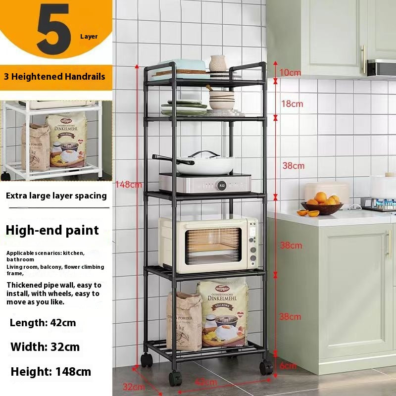 Schwarzer 6‑Schicht‑Trolley für Küche – Bild 7 | LuxeStyle