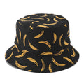 Bucket Hat Banana Schwarz Print