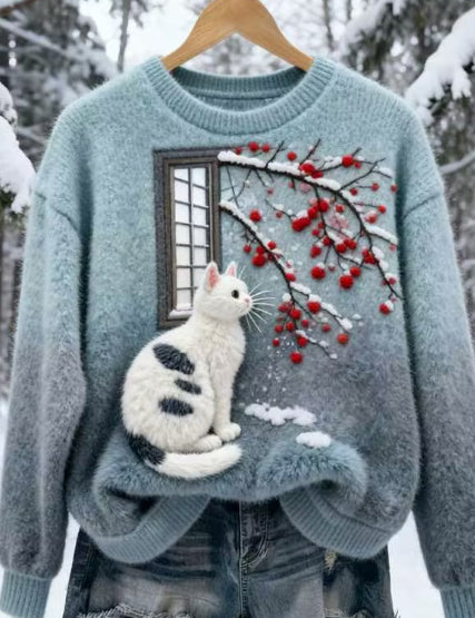 Weihnachts-Sweatshirt mit Digitalprint