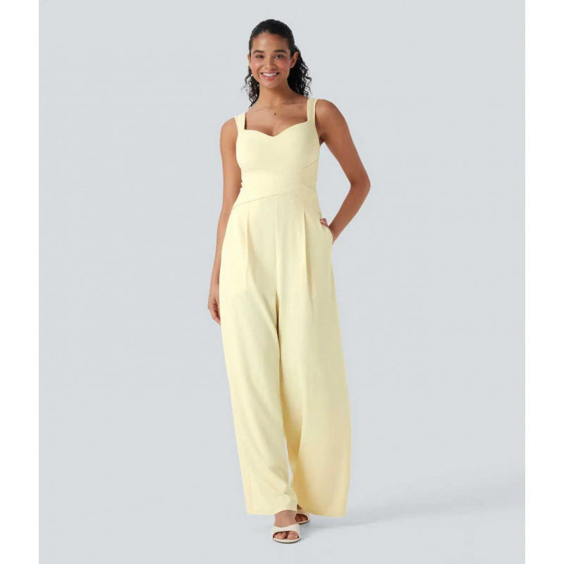 Eleganter ärmelloser Jumpsuit mit weitem Bein