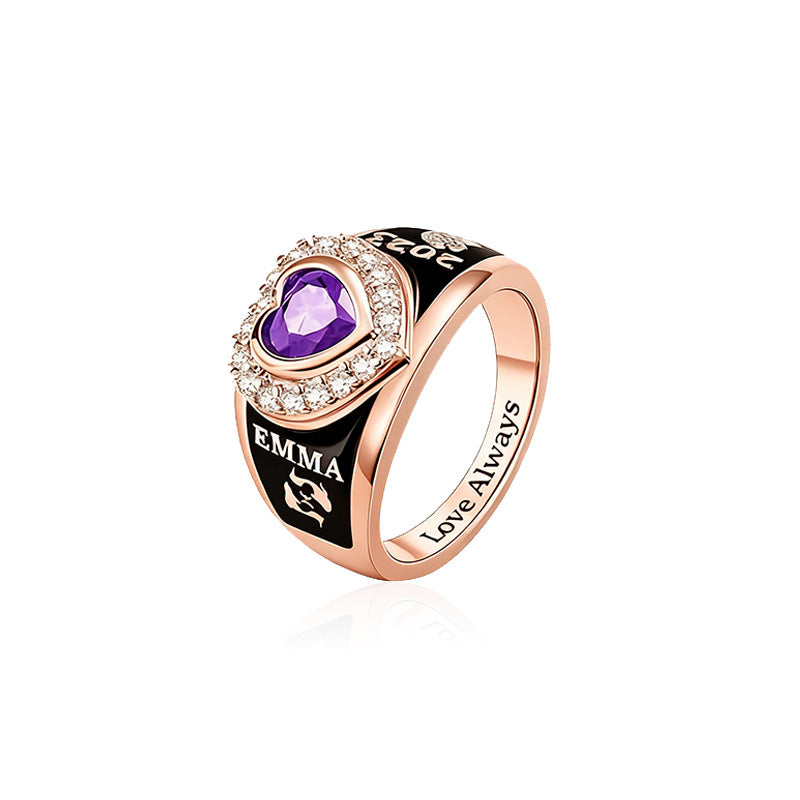Personalisierter gravierter Damen-College-Ring