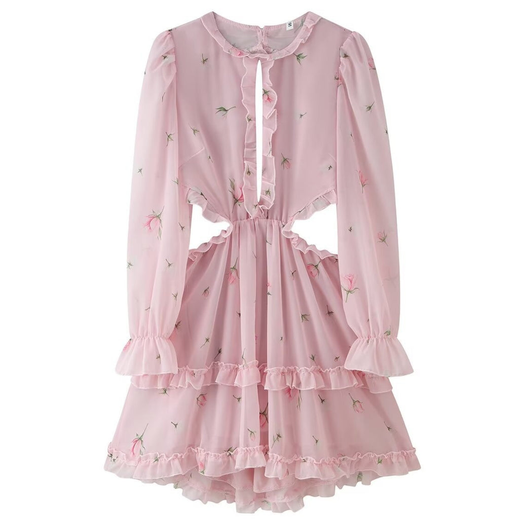 Blumenkleid mit Bauchfreihaltung