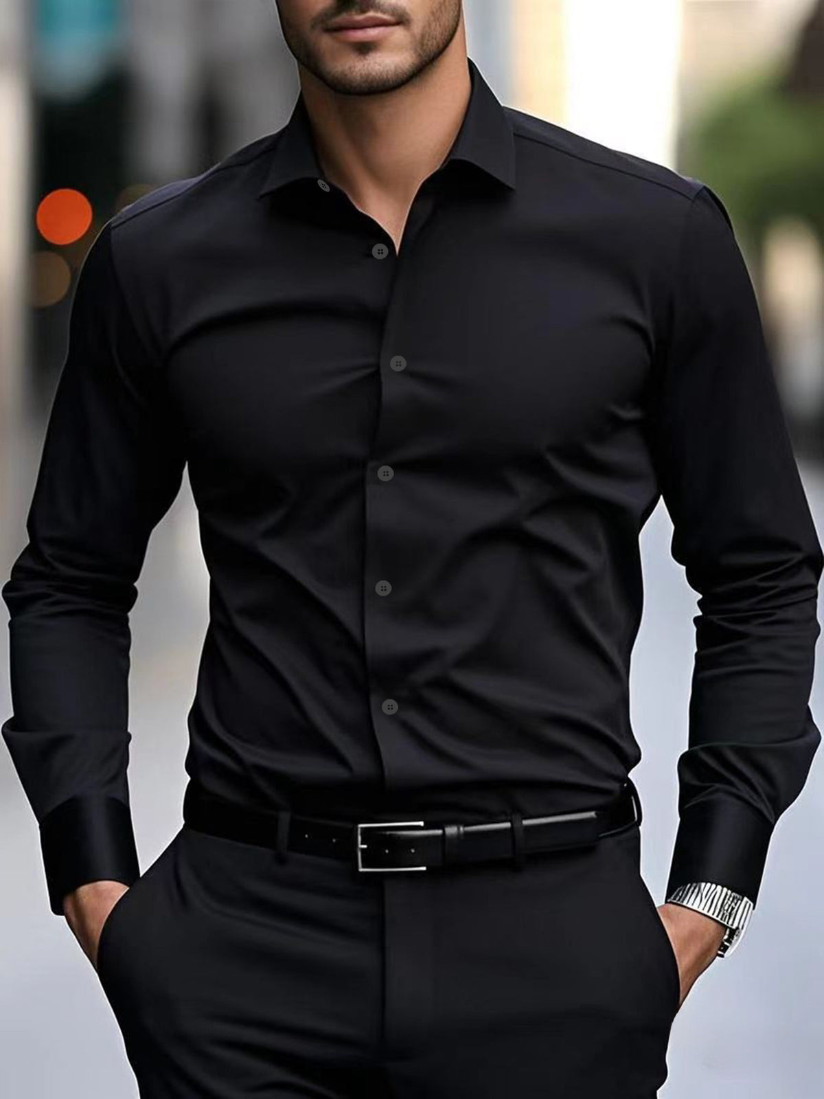 Langarmhemd Slim Fit – diverse Farben – Bild 11 | LuxeStyle