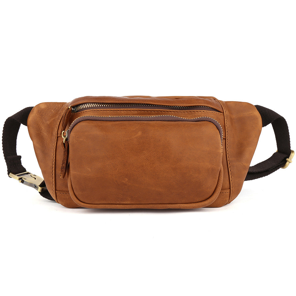 Retro-Brusttasche aus Rindsleder