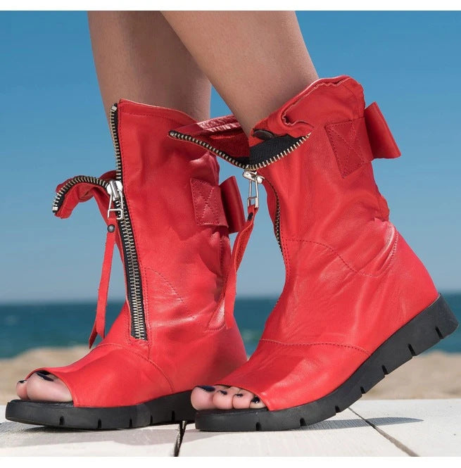 Damen Sandalenstiefeletten mit Reissverschluss | LuxeStyle