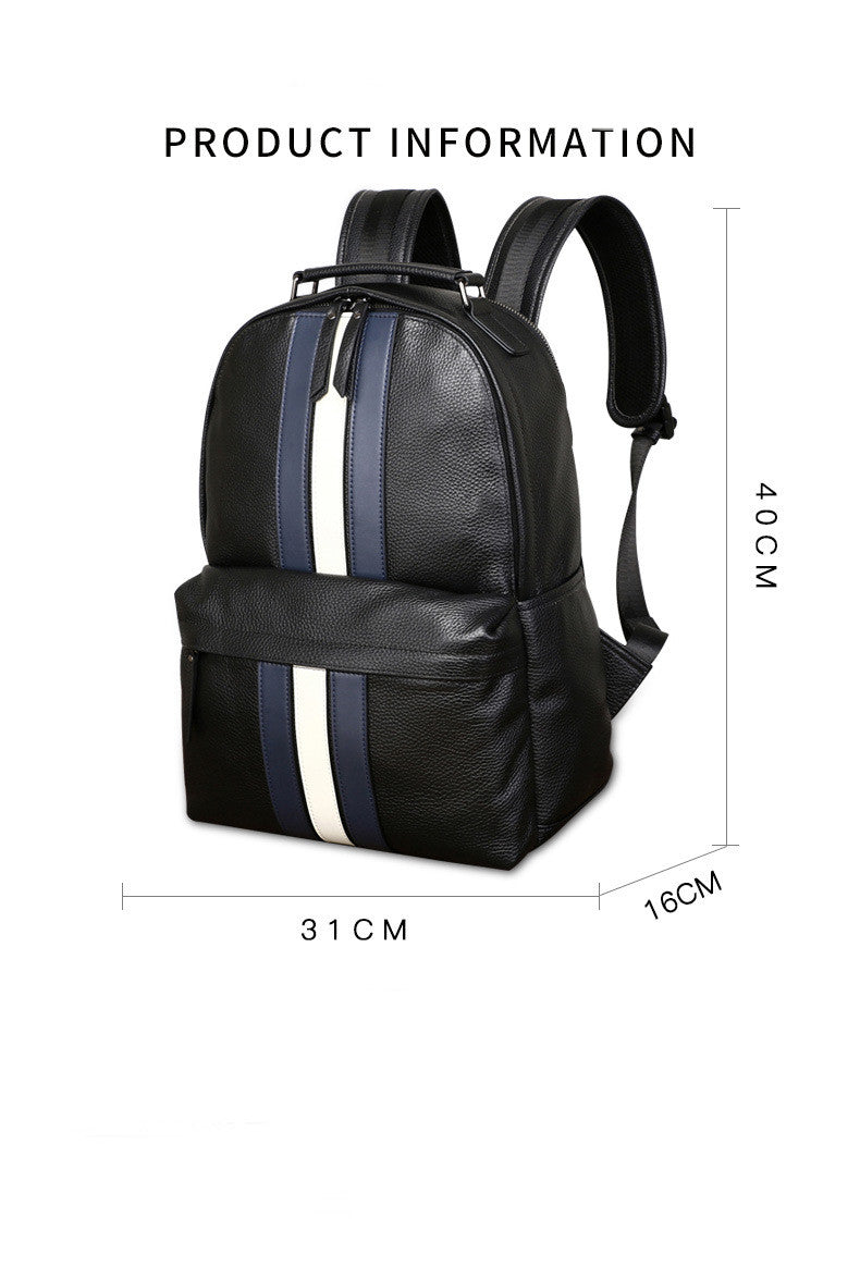 Lederrucksack für Herren mit Farbkontrast – Bild 2 | LuxeStyle