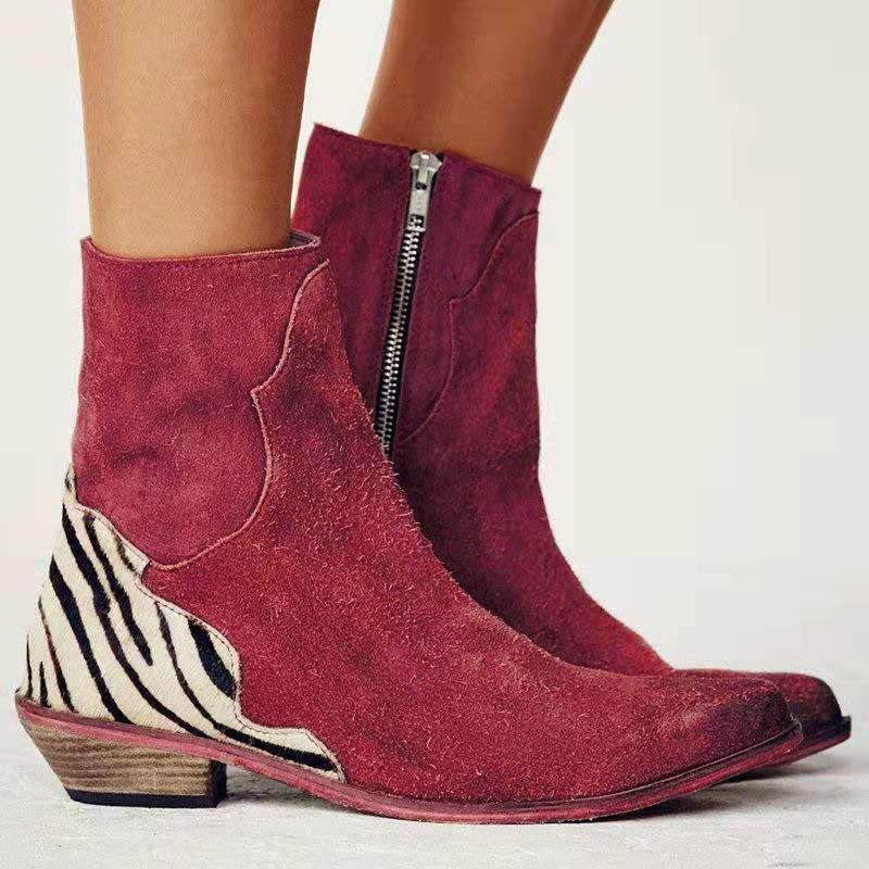 Ankle Boots mit spitzer Zehe und Blockabsatz