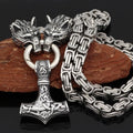 Wolfskopf-Halskette mit Hammer-Design