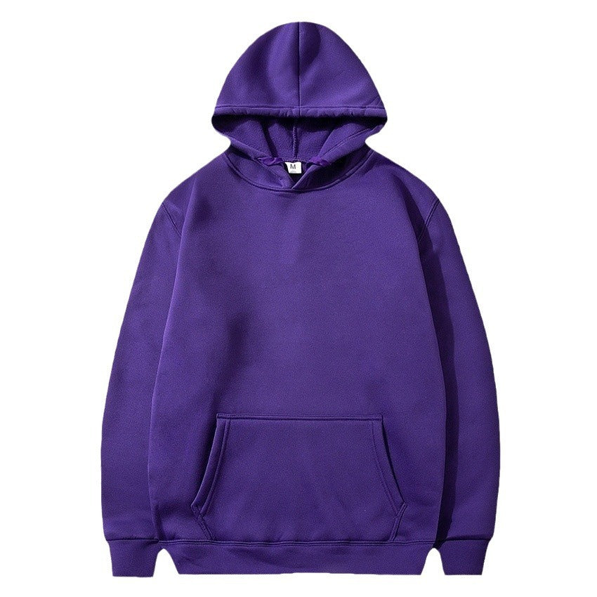 Unisex Hoodie Pullover – Kurzarm, einfarbig – Ansicht 2