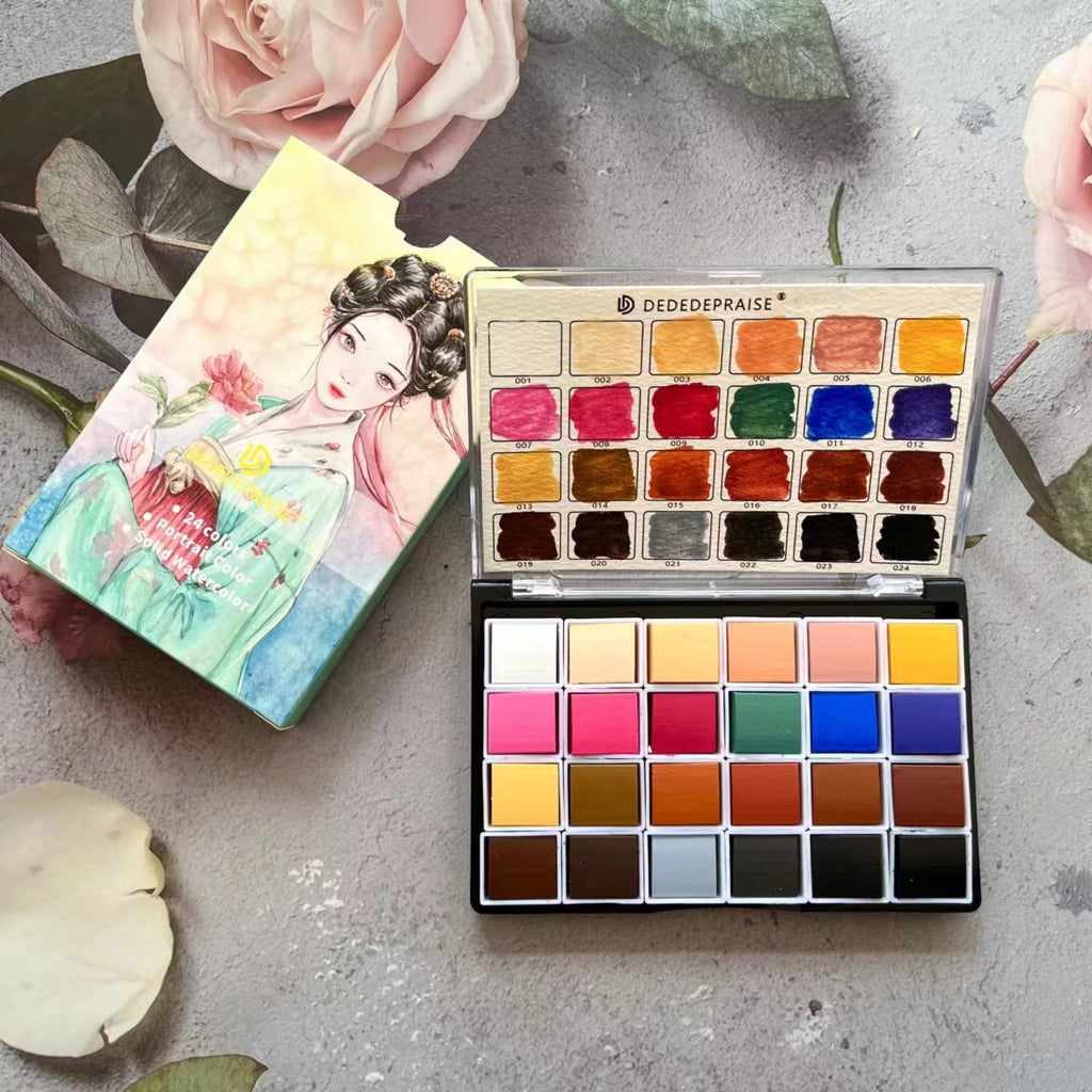 24 Farben hautfarbene Aquarell-Pigmente – Bild 3 | LuxeStyle