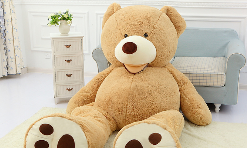Riesiger Teddybär – Plüschtier mit Leder-Optik