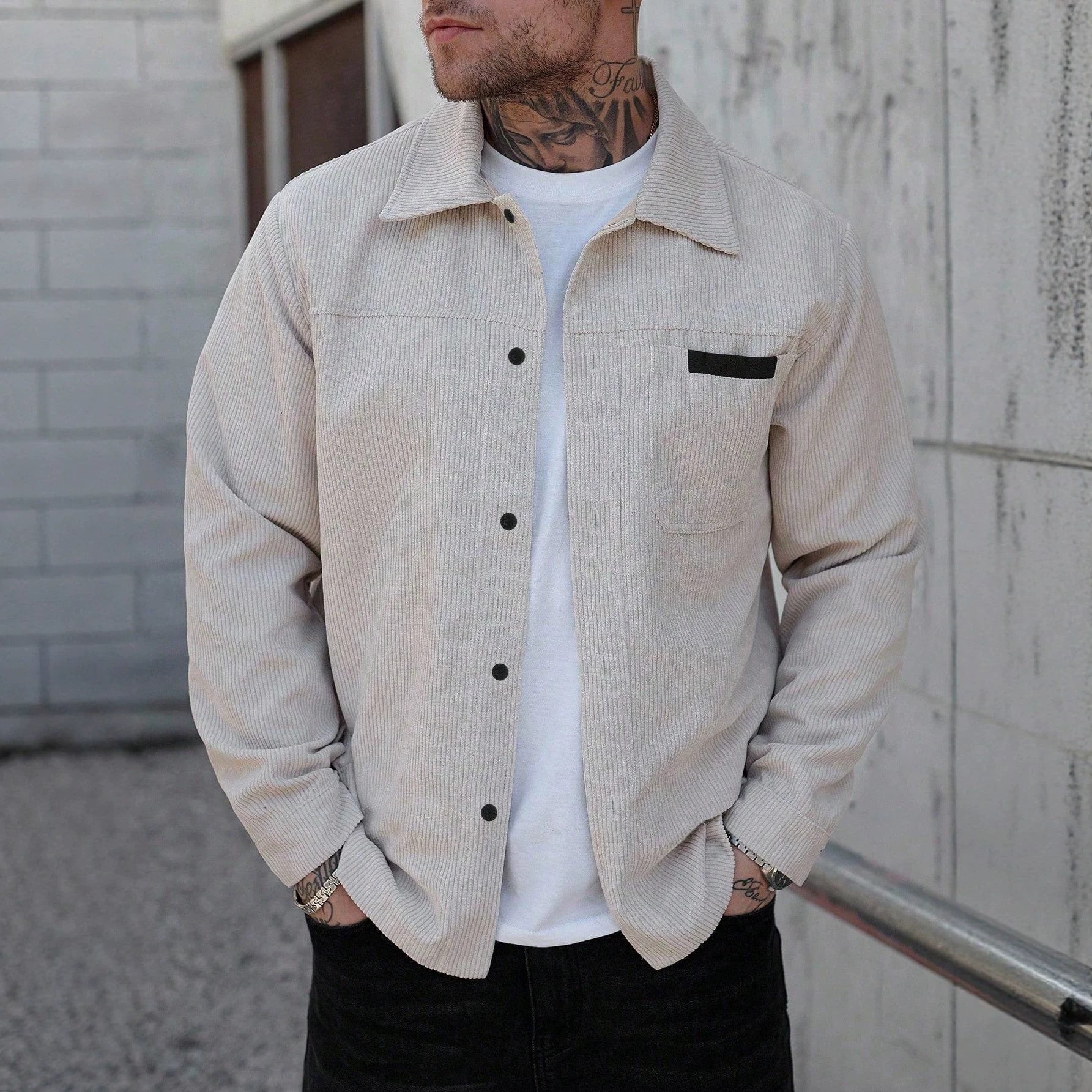 Cords-Hemdjacke für Herren