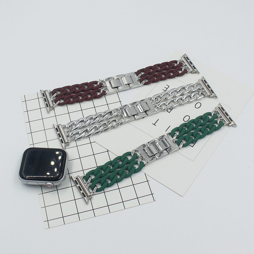 Harz-Metall-Denim-Ketten-Armband für Smartwatches – Ansicht 3