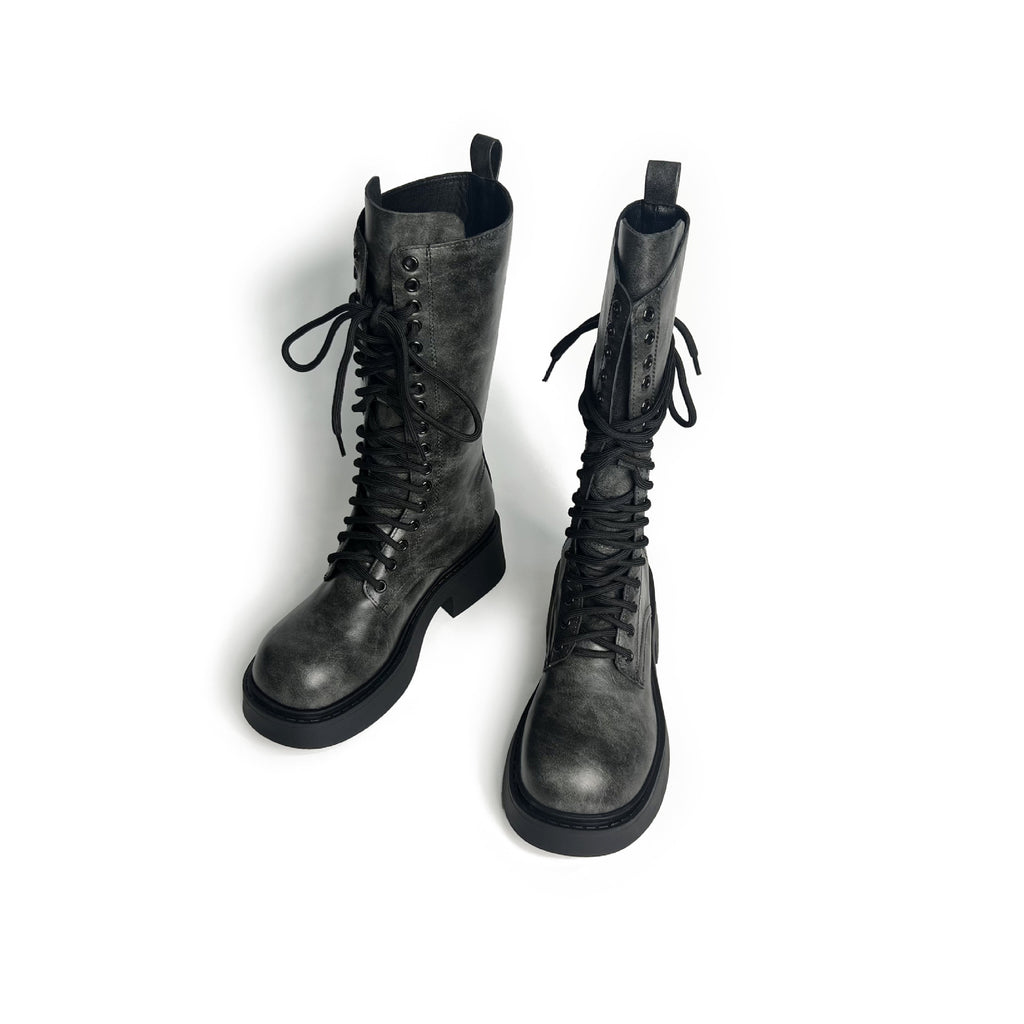 Chunky Mid-Calf Boots mit Plateau